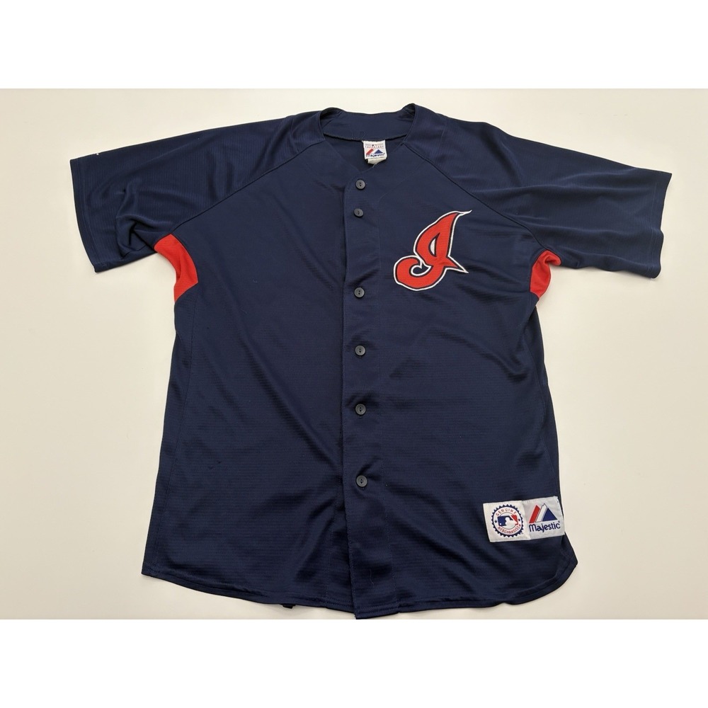 VTG Majestic Cleveland Indians Guardians MLB Embroidered Jersey SZ XL